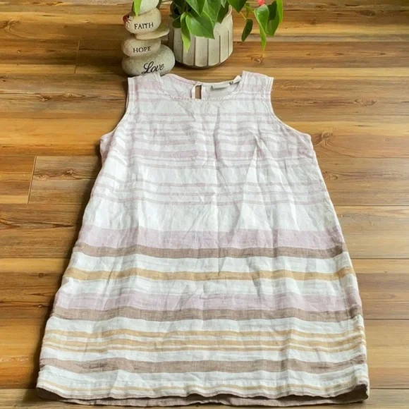 rachel zoe dresses linen Rachel Zoe Dress Womens 2 Yellow Blue Linen Striped Button Down Sleeveless